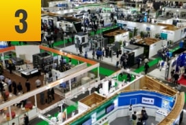 中小企業支援ブースに出展する企業のブースが並ぶイメージ