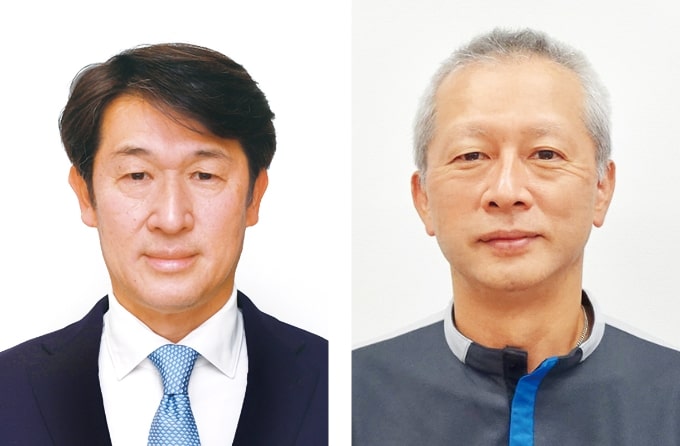 トヨタ自動車の宮部義久元町工場長（＝左）と日産自動車横浜工場長を務める和田民世理事